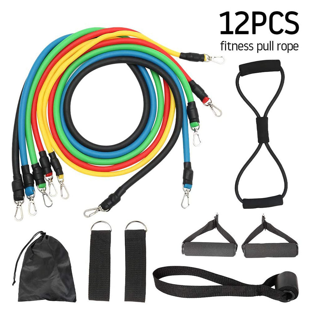 Velora 11-Piece Rally Resistance Band Set - Latex Fitness Tubes