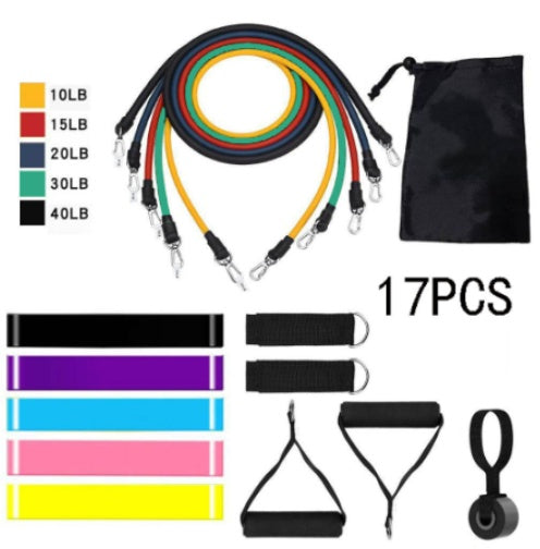 Velora 11-Piece Rally Resistance Band Set - Latex Fitness Tubes